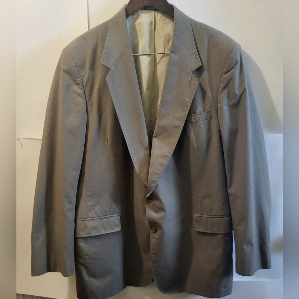 Town Craft Men's Sports Jacket/ Blazer Tan Khaki /Gray, Made In USA Size 46 XL‎